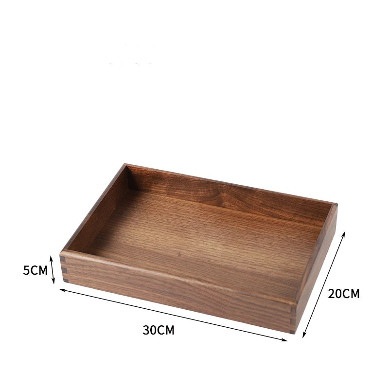 Solid Wood Box Walnut Sundries Car Key Storage Tray Desktop Ornament Tray Home Decoration