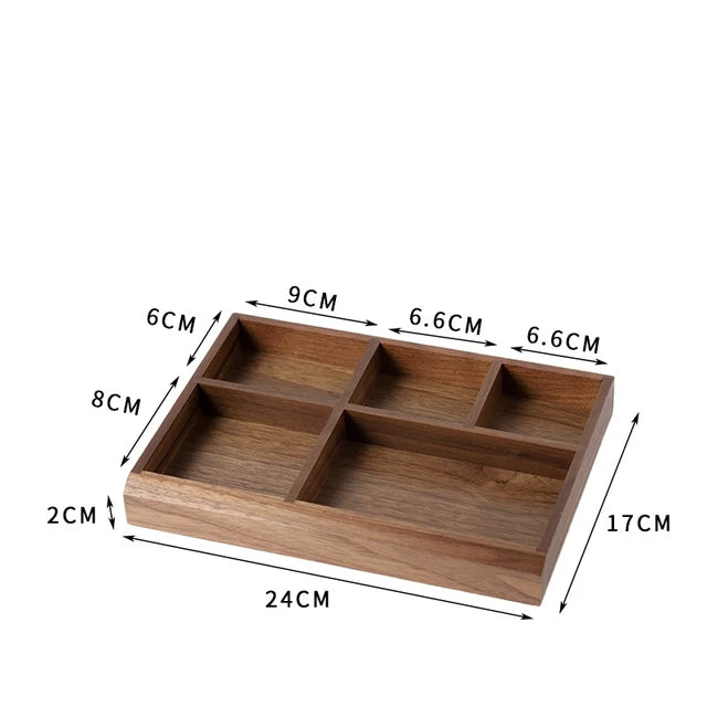 Solid Wood Box Walnut Sundries Car Key Storage Tray Desktop Ornament Tray Home Decoration